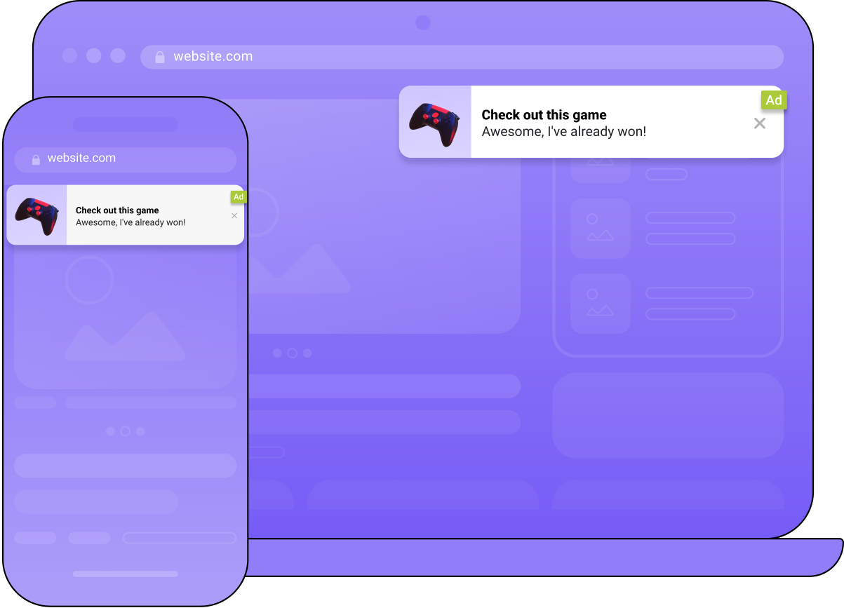 In-Page Push ads example